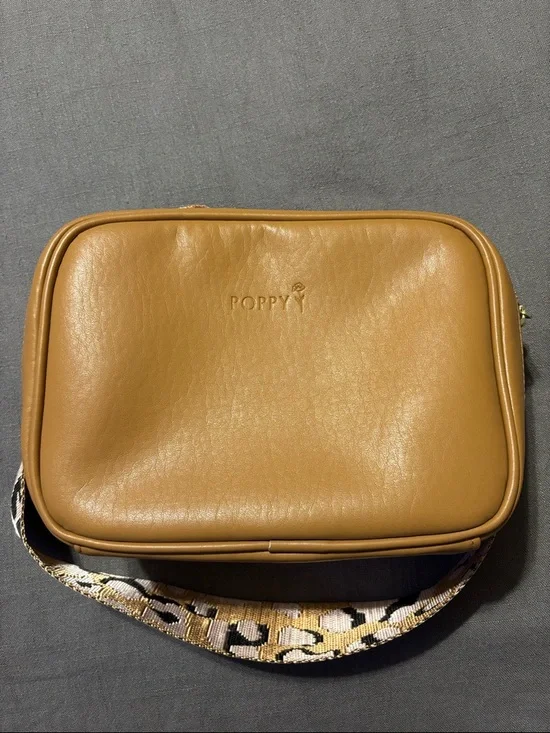 POPPY Tan Leather Crossbody Bag camel - Picture 2 of 11